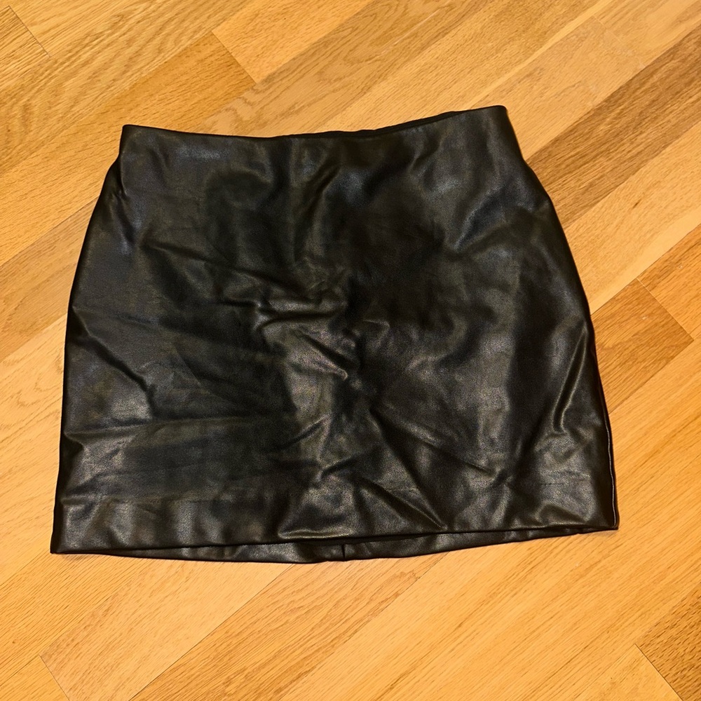 Express Black Faux Leather Pencil Skirt